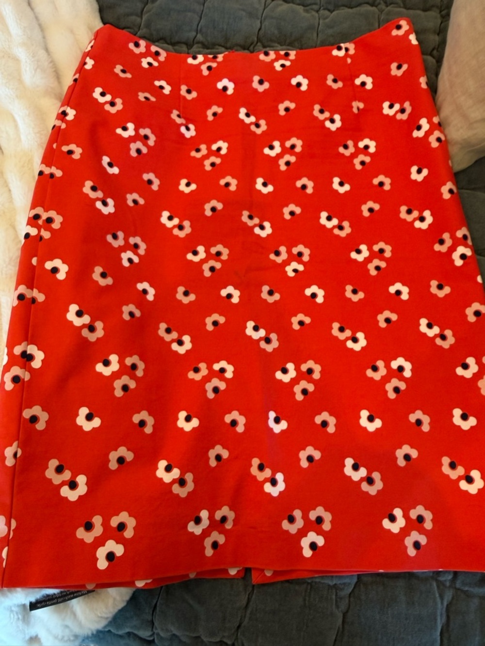 Boden Red Floral Skirt